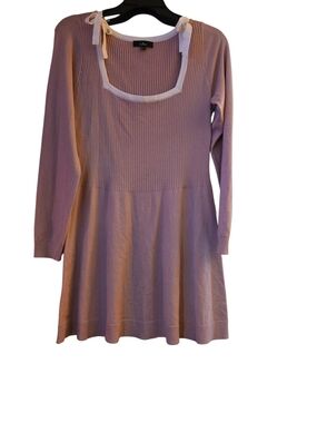Lulu's Dusty Rose Long Sleeve Knit Fit-and-Flare Dresssize Xl